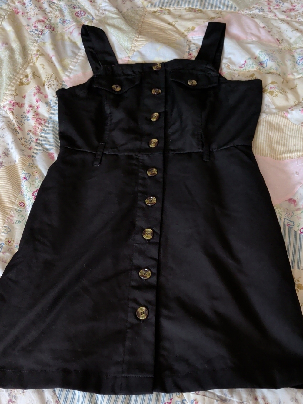 Justify Black Button-Front Mini Dress